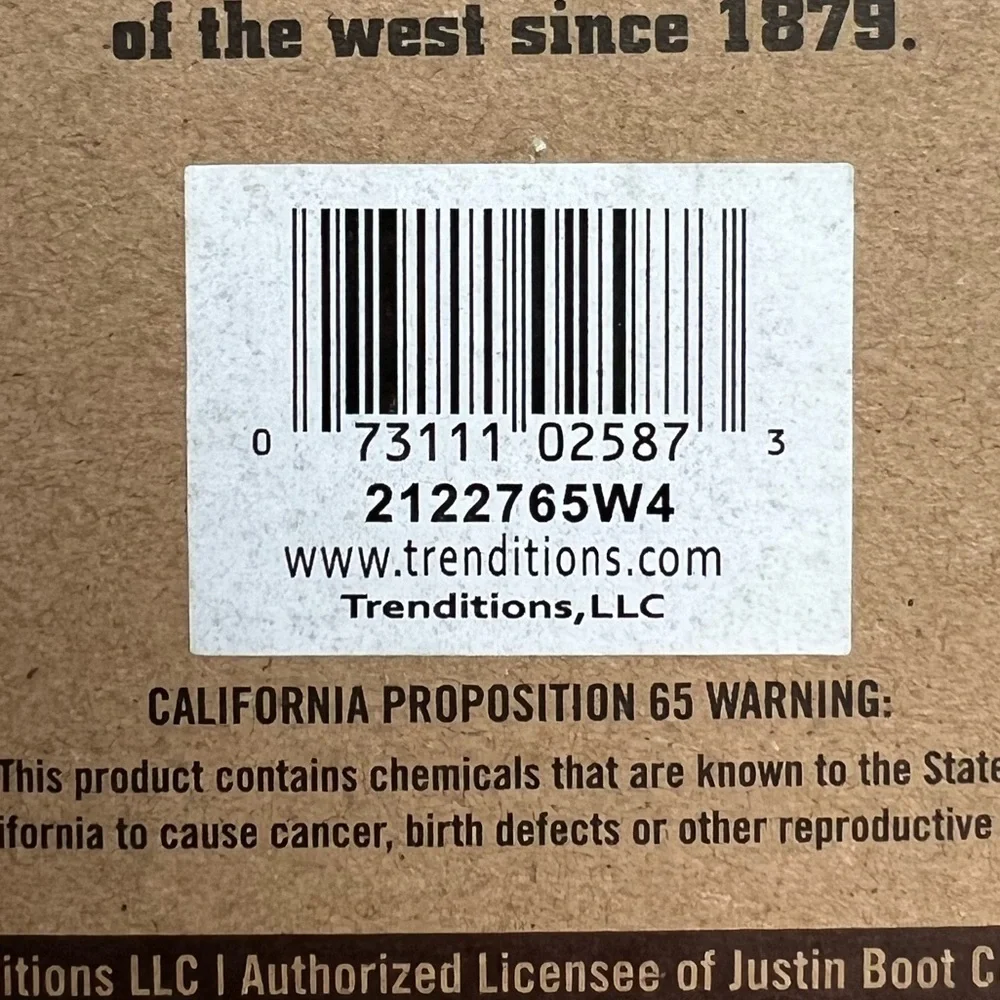 JUSTIN BOOTS NIB NWT Genuine Leather Trifold Western Boot Stitch Men Logo Wallet